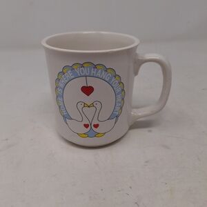 Giftco Coffee Mug Home is Where You Hang Your Heart Two Geese White Ceramic